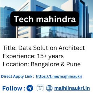 Read more about the article Tech Mahindra Jobs For Data Solutions Manager 2024